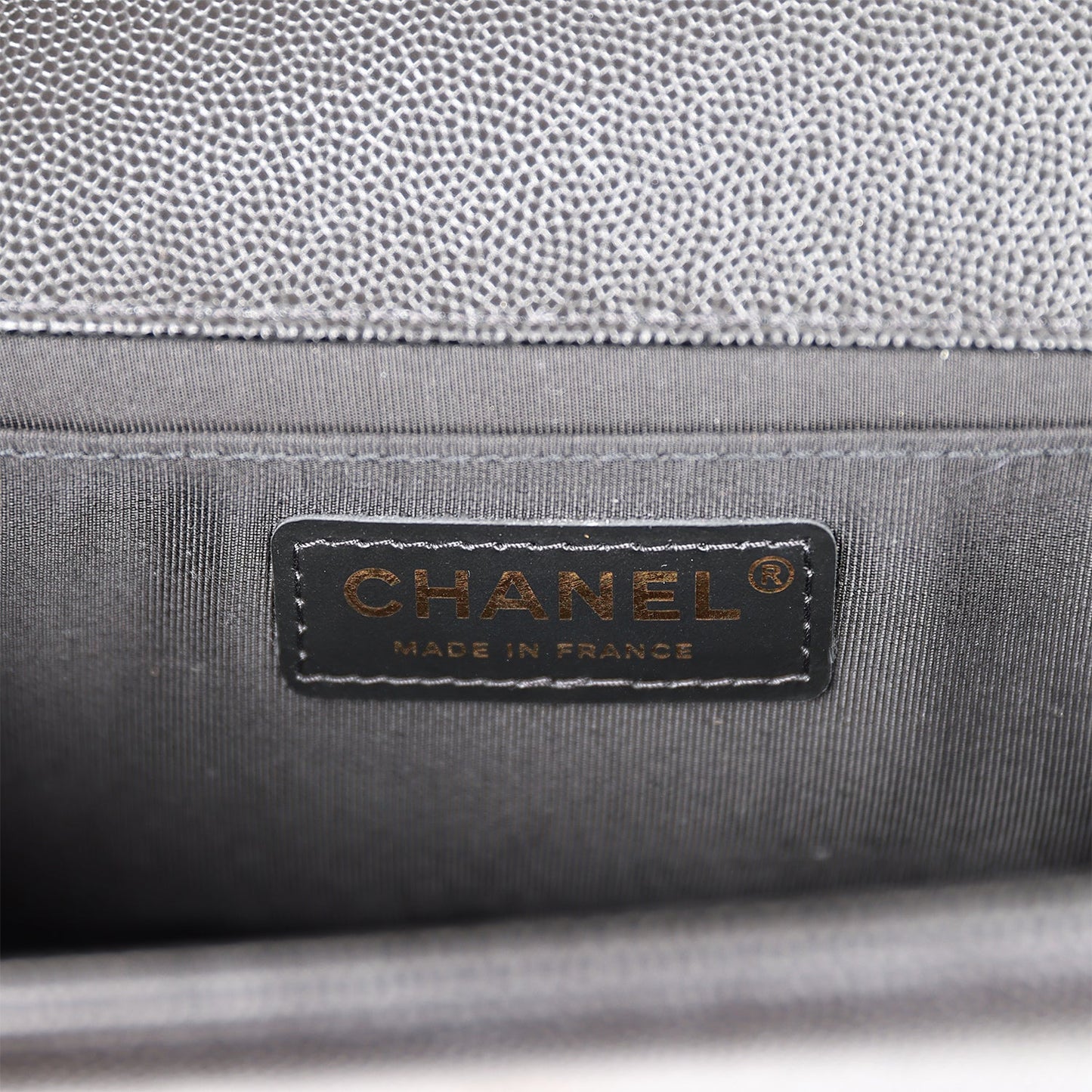 Chanel Medium Boy Bag Black Caviar Antique Gold Hardware