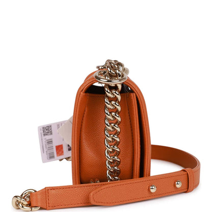 Chanel Small Boy Bag Caramel Caviar Light Gold Hardware