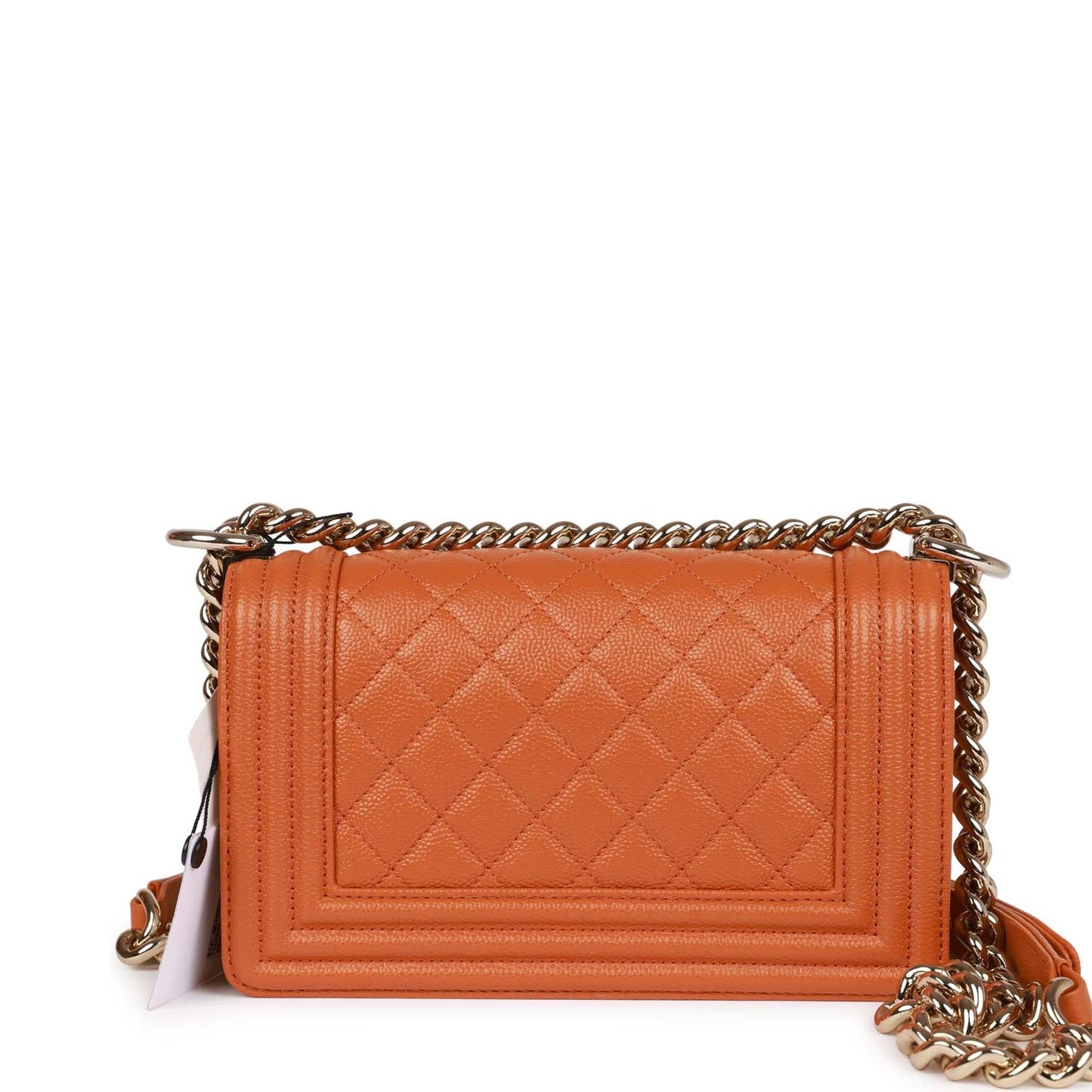 Chanel Small Boy Bag Caramel Caviar Light Gold Hardware