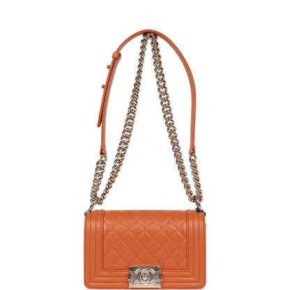 Chanel Small Boy Bag Caramel Caviar Light Gold Hardware