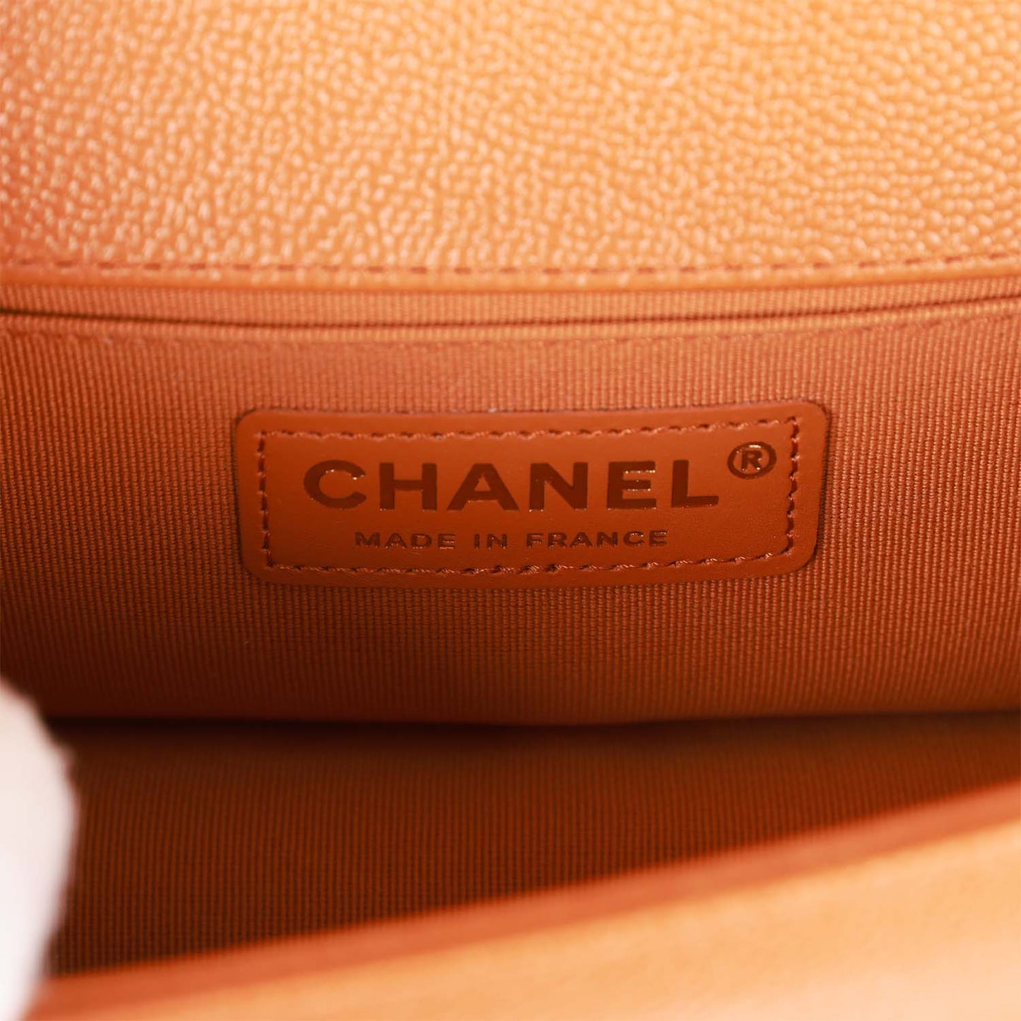 Chanel Small Boy Bag Caramel Caviar Light Gold Hardware
