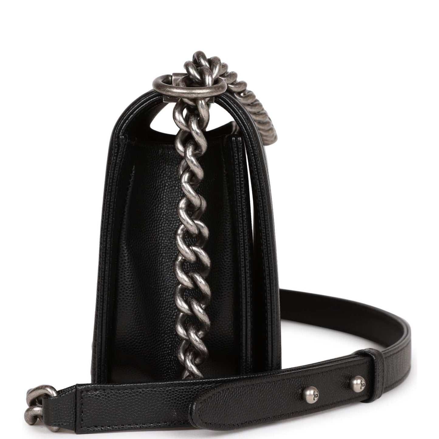 Chanel Medium Boy Bag Black Caviar Ruthenium Hardware