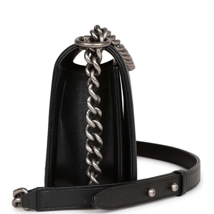 Chanel Medium Boy Bag Black Caviar Ruthenium Hardware