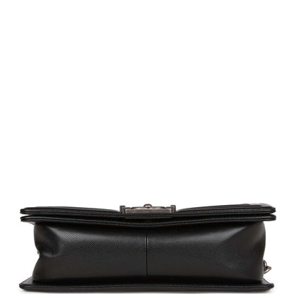 Chanel Medium Boy Bag Black Caviar Ruthenium Hardware