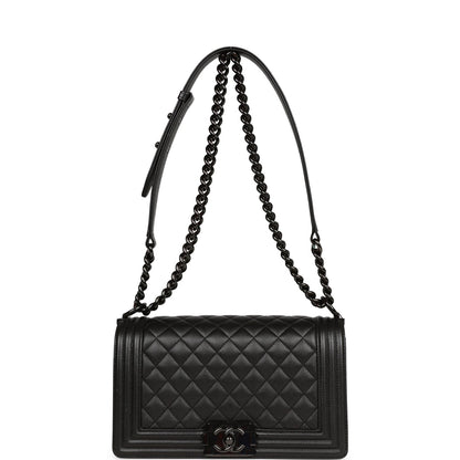 Chanel Medium Boy Bag SO Black Caviar Black Hardware