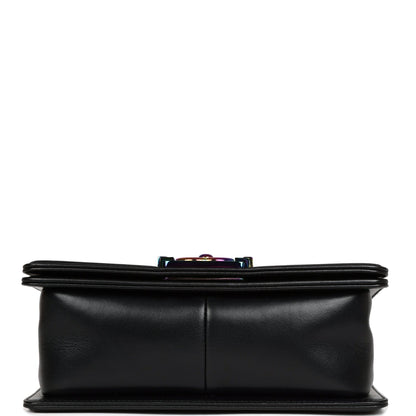 Chanel LED Small Boy Bag Black Lambskin Rainbow Hardware