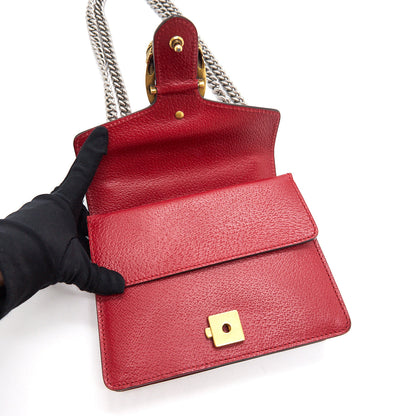 Gucci Dionysus Leather Mini Bag Red