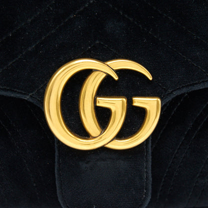 GUCCI SMALL VELVET MARMONT BLACK  26CM