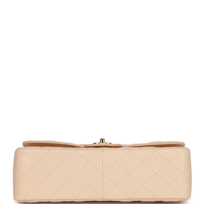 Chanel Jumbo Classic Double Flap Bag Beige Clair Caviar Gold Hardware