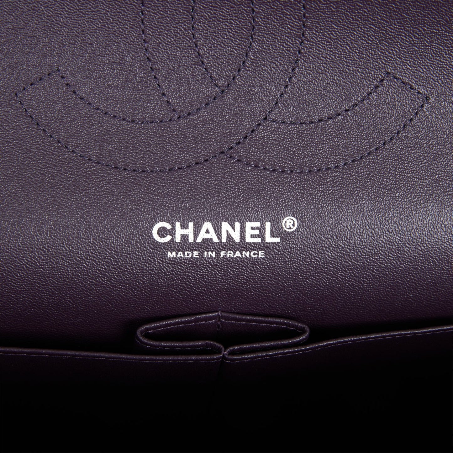 Chanel Jumbo Classic Double Flap Bag Dark Purple Caviar Ruthenium Hardware