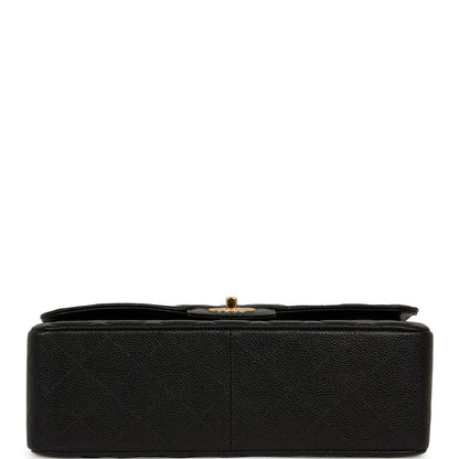 Chanel Jumbo Classic Double Flap Bag Black Caviar Gold Hardware