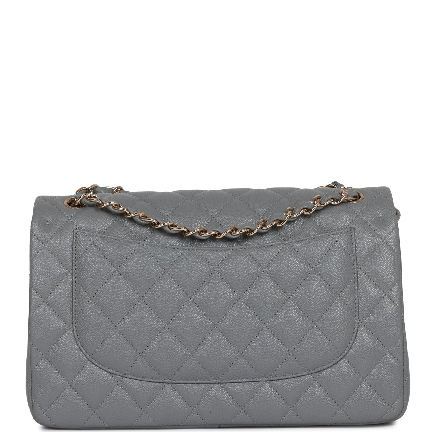 Chanel Jumbo Classic Double Flap Bag Grey Caviar Light Gold Hardware