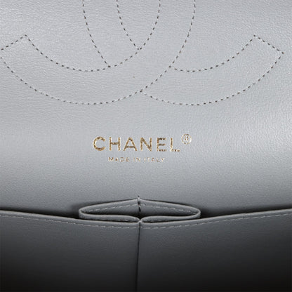 Chanel Jumbo Classic Double Flap Bag Grey Caviar Light Gold Hardware