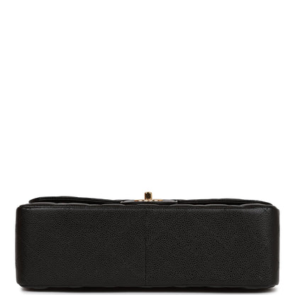 Chanel Jumbo Classic Double Flap Bag Black Caviar Gold Hardware