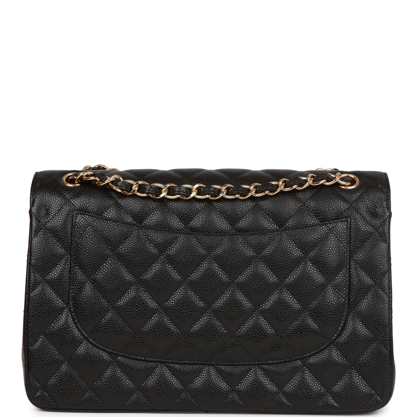 Chanel Jumbo Classic Double Flap Bag Black Caviar Gold Hardware