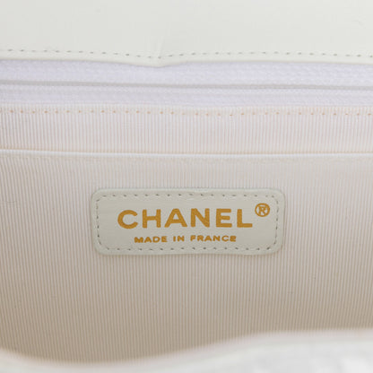 Chanel Jumbo Classic Single Flap Bag White Glitter Patent Leather Gold Hardware