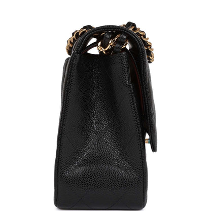 Chanel Jumbo Classic Double Flap Bag Black Caviar Gold Hardware
