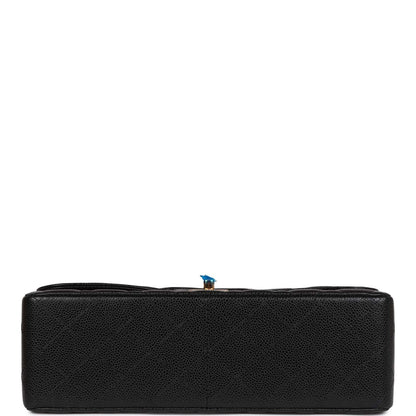 Chanel Jumbo Classic Double Flap Bag Black Caviar Gold Hardware