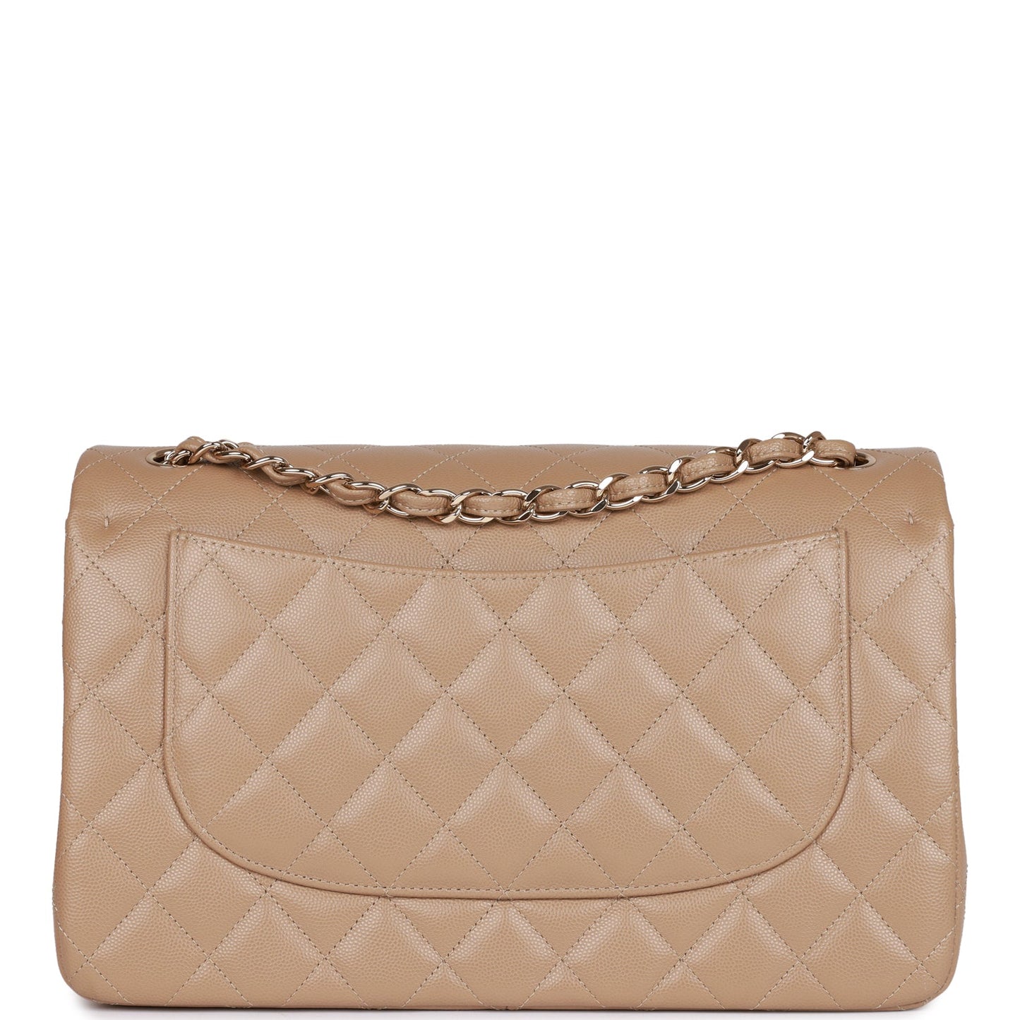 Chanel Jumbo Classic Double Flap Bag Dark Beige Caviar Gold Hardware