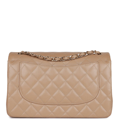 Chanel Jumbo Classic Double Flap Bag Dark Beige Caviar Gold Hardware
