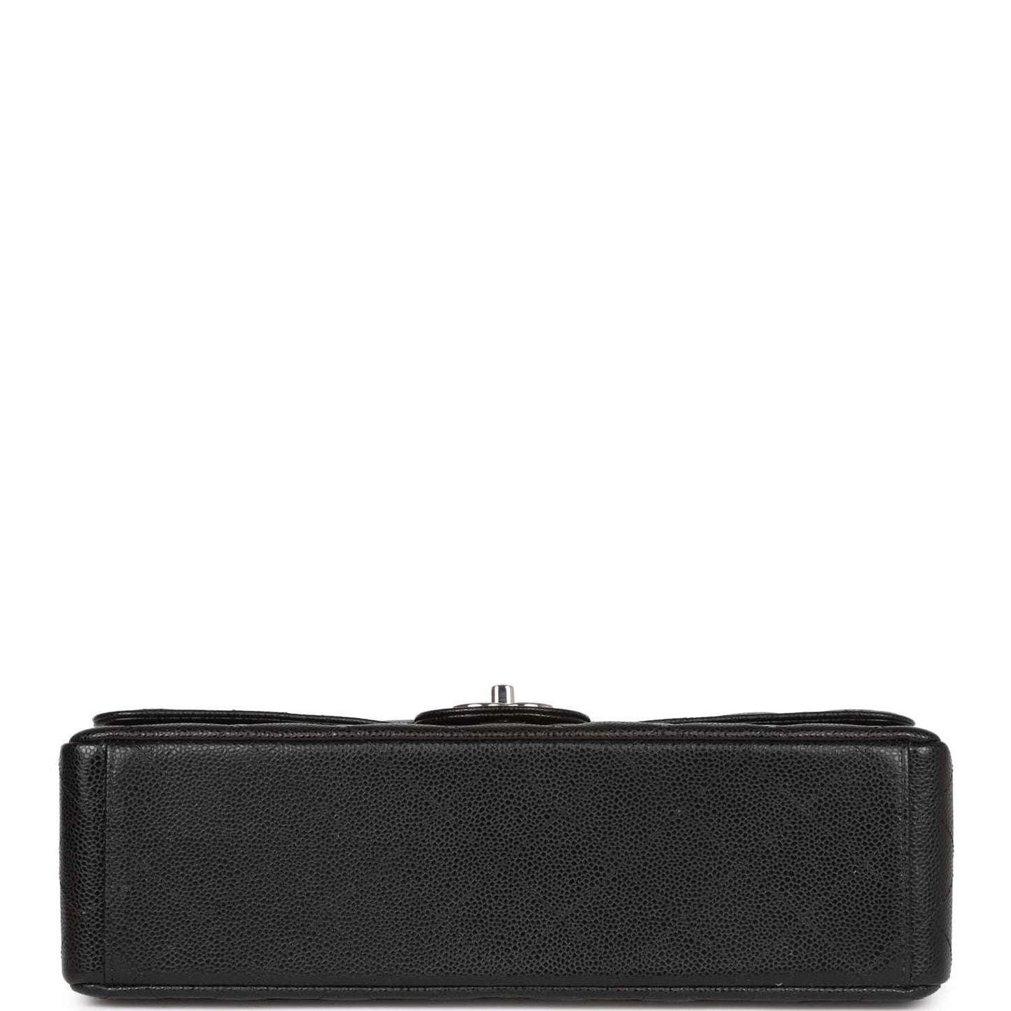 Chanel Maxi Classic Double Flap Bag Black Quilted Caviar Silver Hardware