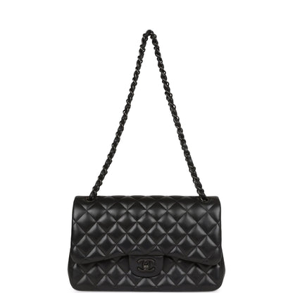 Chanel Jumbo Classic Double Flap Bag SO Black Lambskin Black Hardware