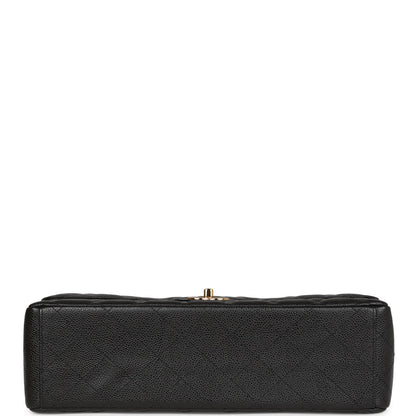Chanel Maxi Classic Double Flap Black Caviar Gold Hardware