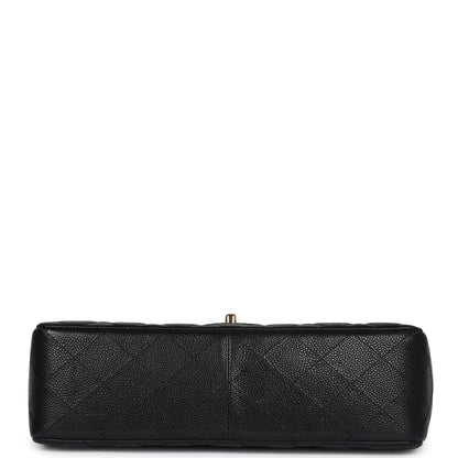 Chanel Jumbo Classic Single Flap Bag Black Caviar Gold Hardware