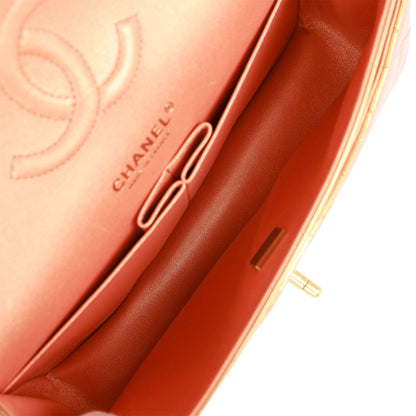 Chanel Medium Classic Double Flap Bag Metallic Iridescent Gold Calfskin Antique Gold Hardware