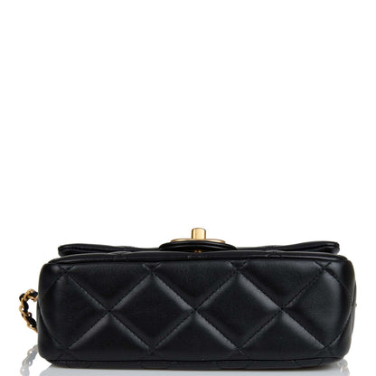 Chanel Mini My Perfect Flap Bag Black Lambskin Antique Gold Hardware