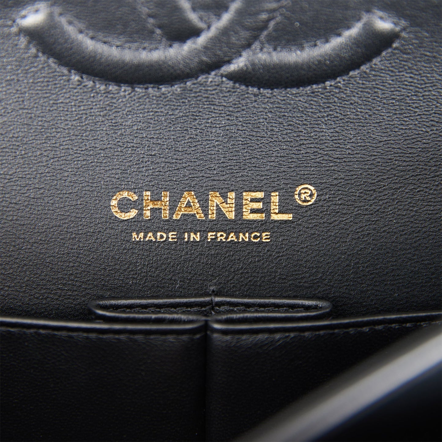 Chanel Medium Classic Double Flap Bag Black and White Lambskin Light Gold Hardware
