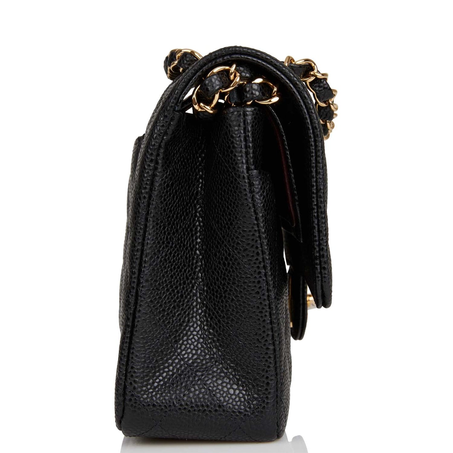 Chanel Medium Classic Double Flap Bag Black Quilted Caviar Gold Hardware