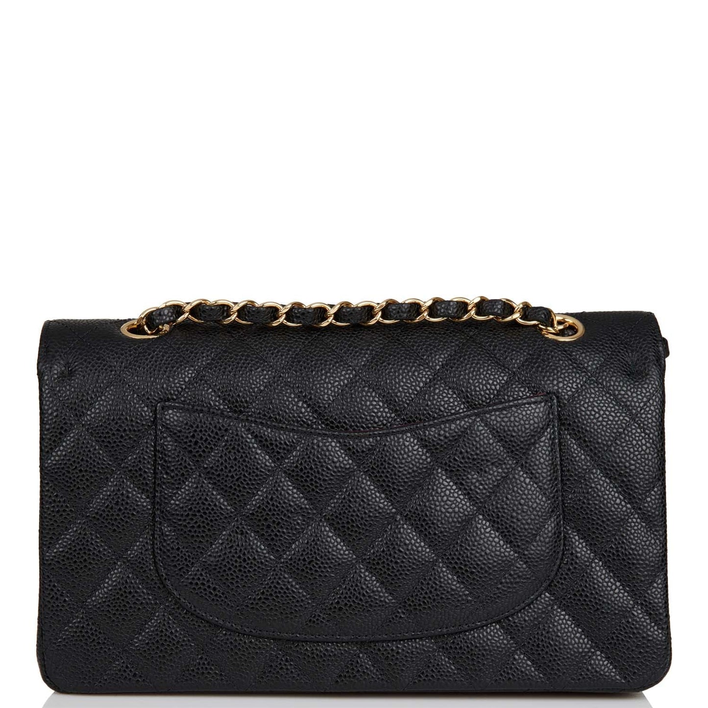 Chanel Medium Classic Double Flap Bag Black Quilted Caviar Gold Hardware