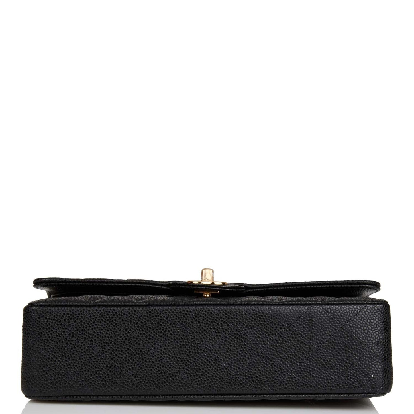 Chanel Medium Classic Double Flap Bag Black Quilted Caviar Gold Hardware