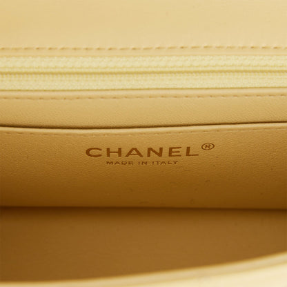 Chanel Mini Rectangular Flap Bag Yellow Lambskin Light Gold Hardware