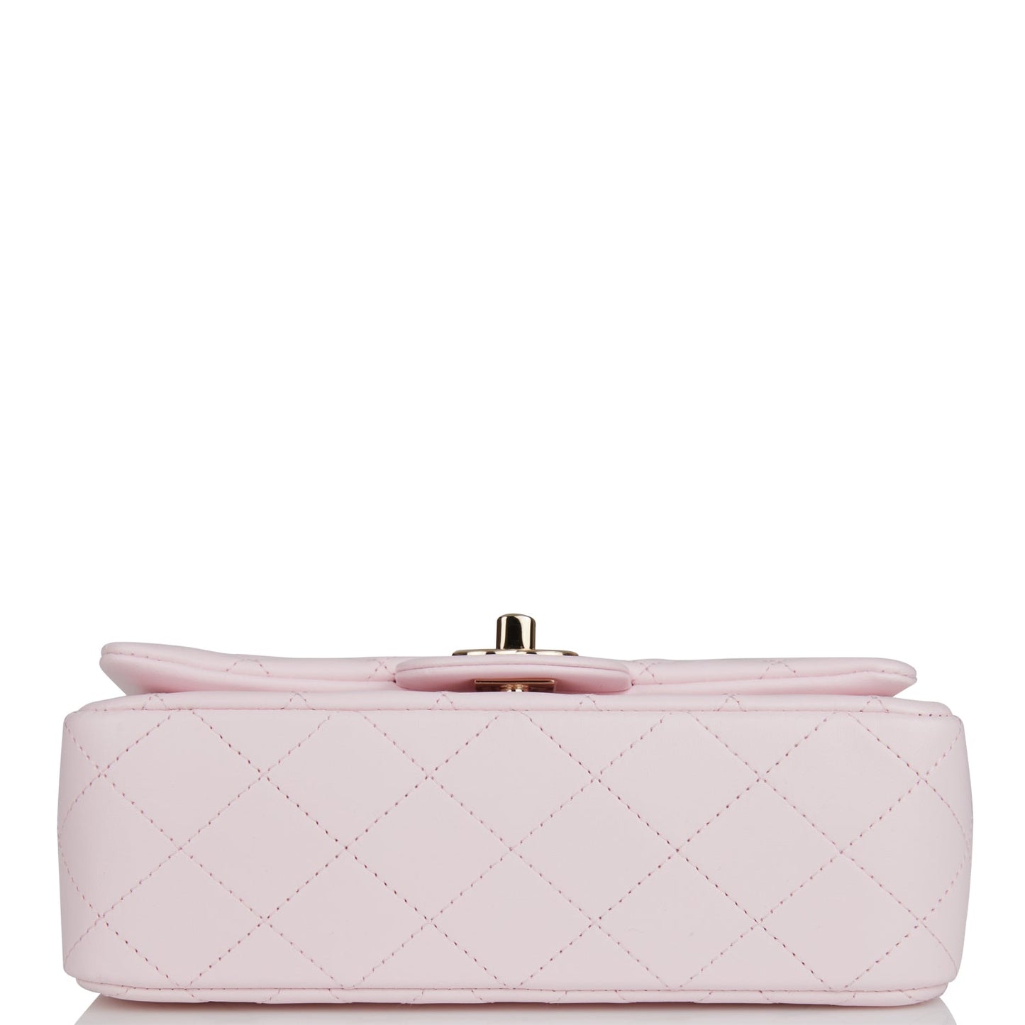 Chanel Mini Rectangular Flap Bag with Top Handle Light Pink Lambskin Light Gold Hardware