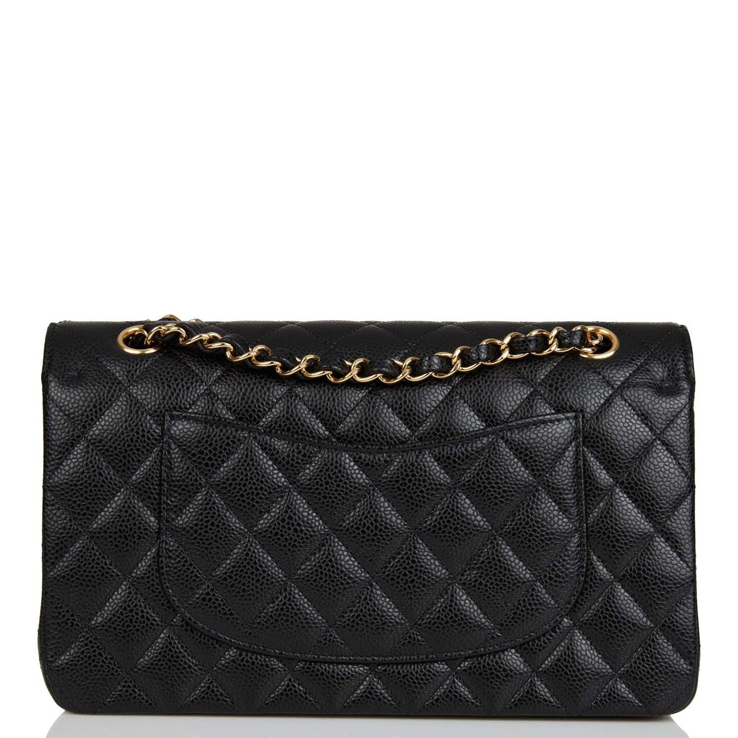 Chanel Medium Classic Double Flap Bag Black Quilted Caviar Gold Hardware