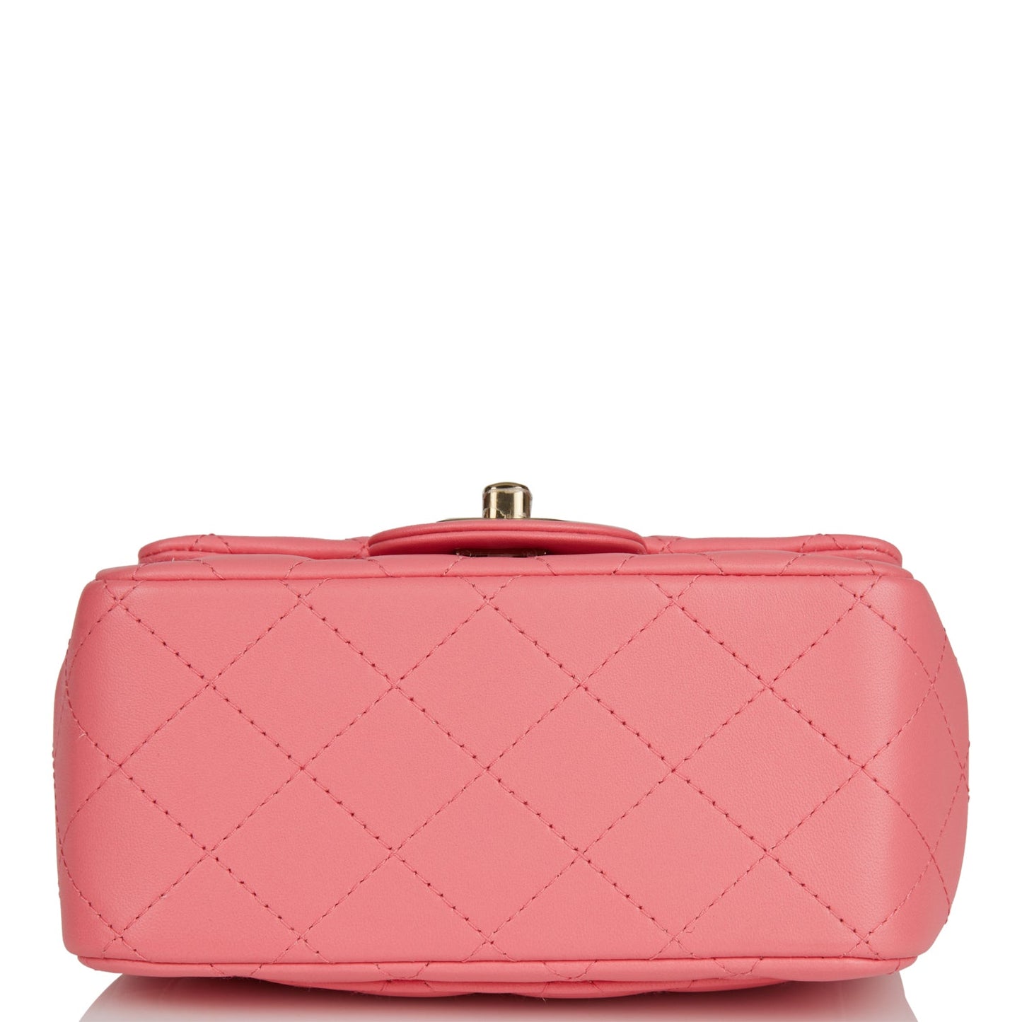 Chanel Mini Square Flap Bag Pink Lambskin Light Gold Hardware