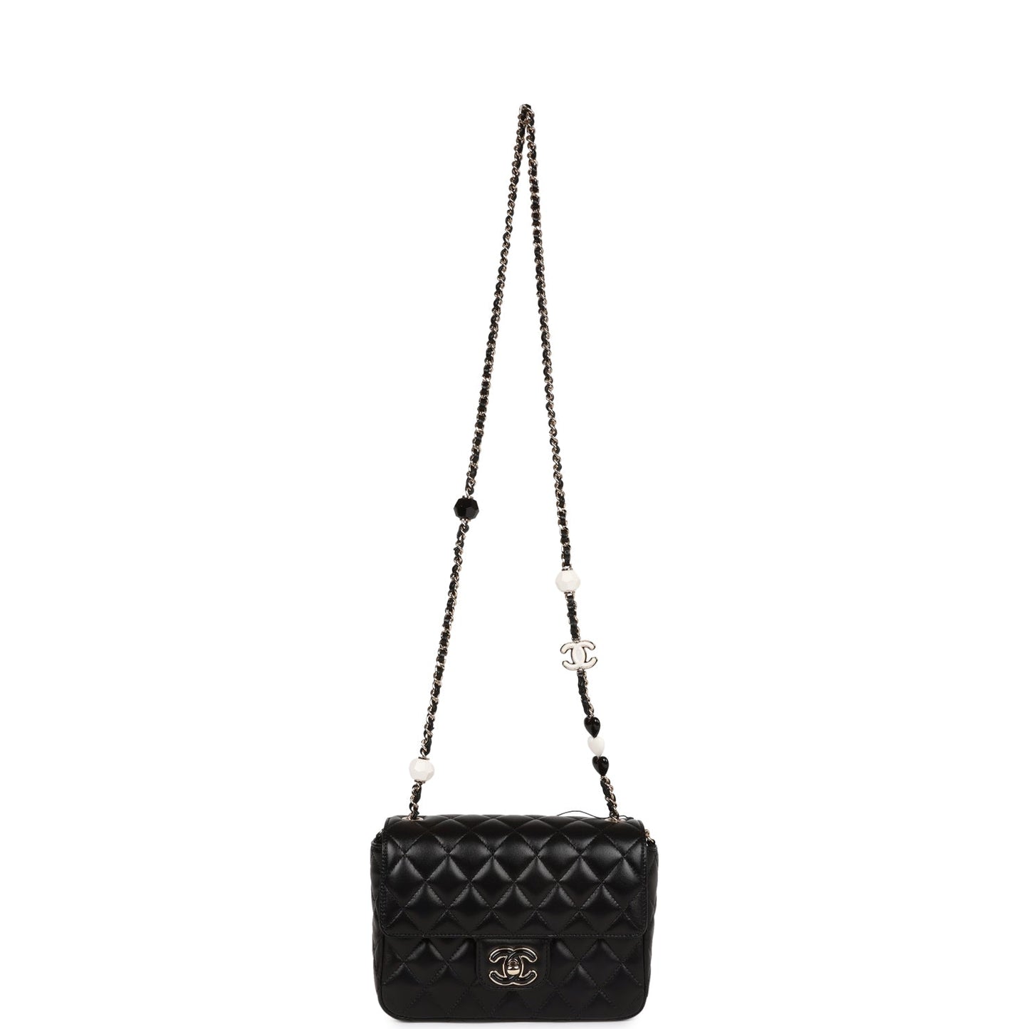 Chanel Candy Heart Mini Flap Bag Black Lambskin Enamel and Light Gold Hardware