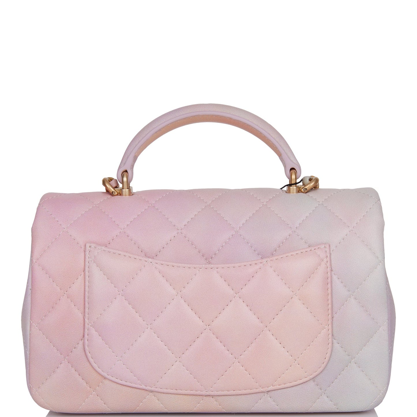 Chanel Mini Rectangular Flap Bag with Top Handle Light Pink Ombre Lambskin Antique Gold Hardware