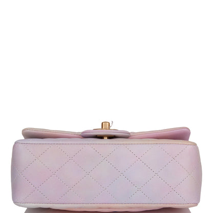 Chanel Mini Rectangular Flap Bag with Top Handle Light Pink Ombre Lambskin Antique Gold Hardware
