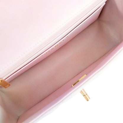 Chanel Mini Rectangular Flap Bag with Top Handle Light Pink Ombre Lambskin Antique Gold Hardware