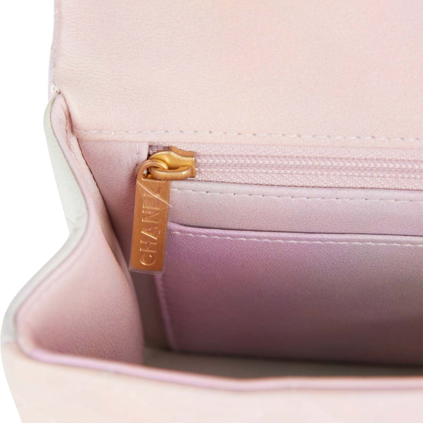 Chanel Mini Rectangular Flap Bag with Top Handle Light Pink Ombre Lambskin Antique Gold Hardware