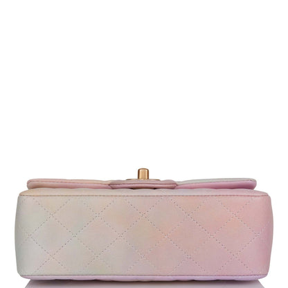 Chanel Mini Rectangular Flap Bag with Top Handle Light Pink Ombre Lambskin Antique Gold Hardware