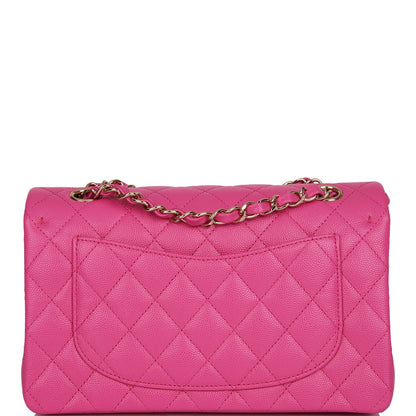 Chanel Small Classic Double Flap Pink Caviar Light Gold Hardware