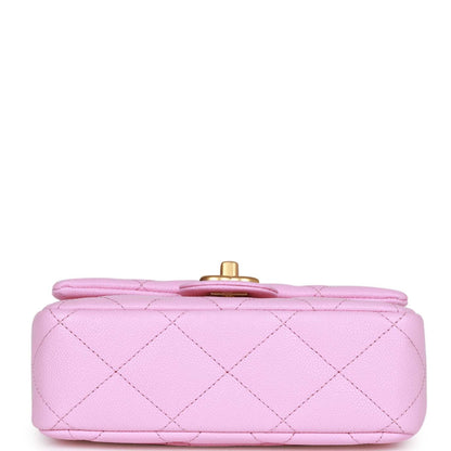 Chanel Sweetheart Crush Mini Rectangular Flap Bag Pink Caviar Antique Gold Hardware