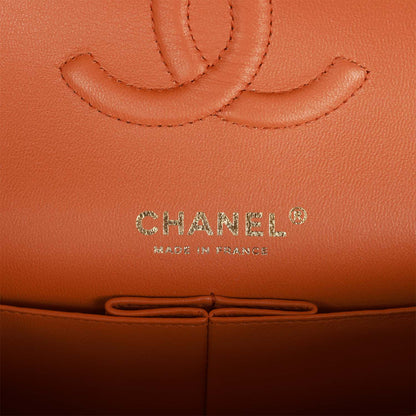 Chanel Medium Classic Double Flap Bag Caramel Caviar Light Gold Hardware