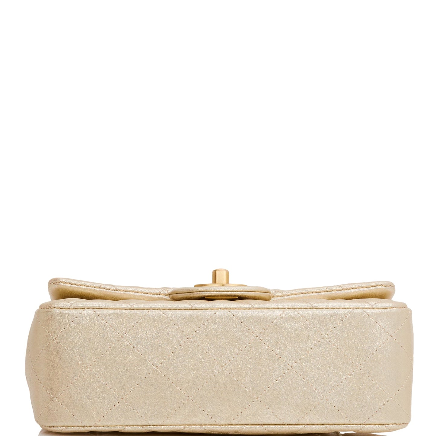 Chanel Mini Rectangular Flap Bag Gold Metallic Goatskin Antique Gold Hardware