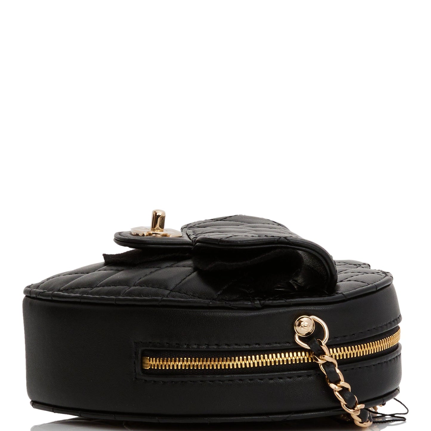 Chanel CC In Love Large Heart Bag Black Lambskin Light Gold Hardware