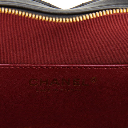 Chanel CC In Love Large Heart Bag Black Lambskin Light Gold Hardware